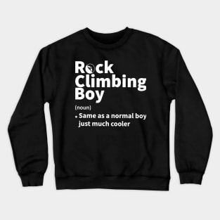 Funny Rock Climbing Boy Definition, Minimalist Design for Rock Climbers Crewneck Sweatshirt